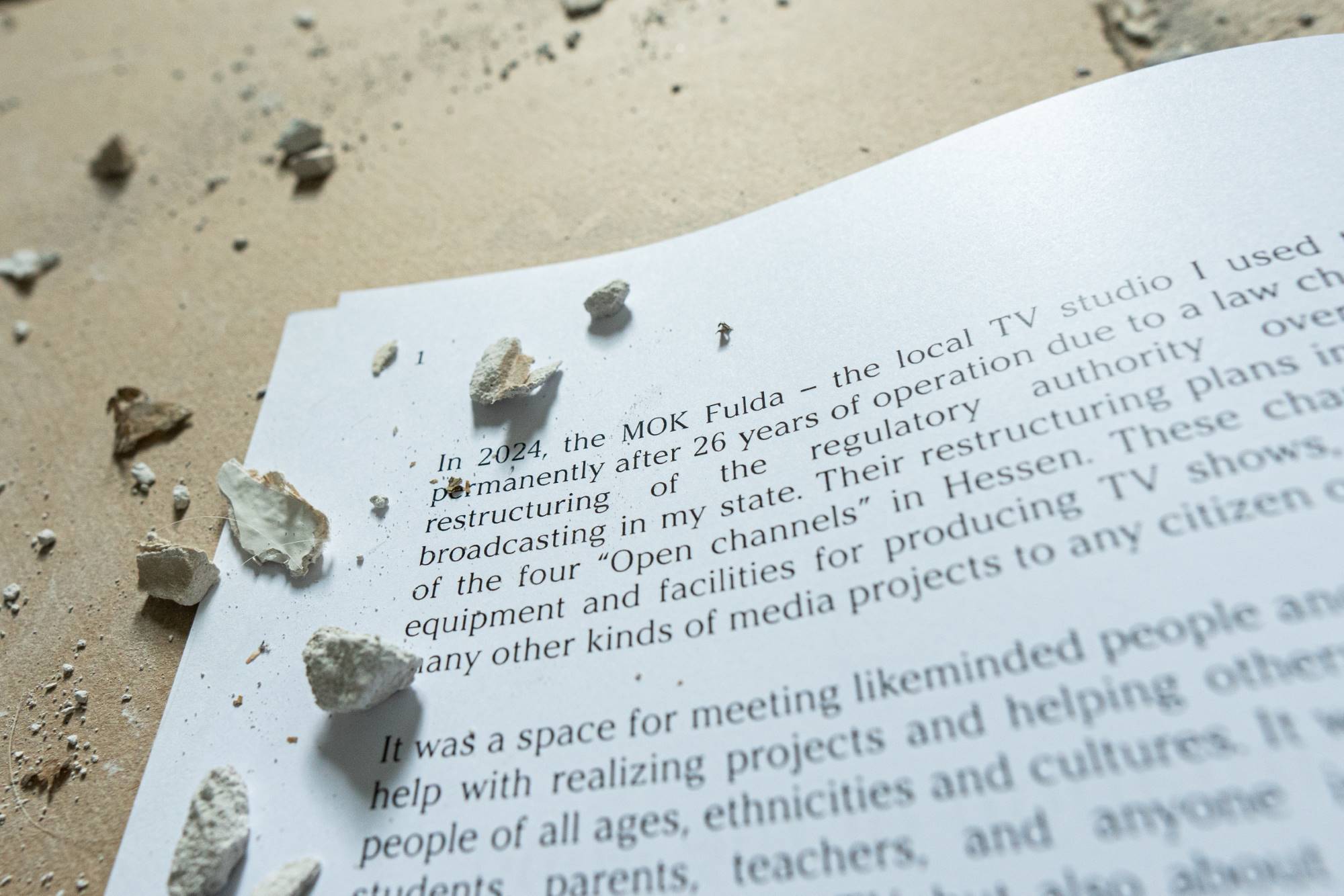The first page contains a short history of the MOK Fulda and how the piece came about.